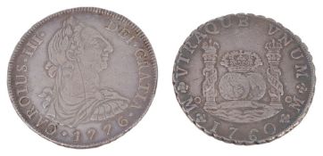 Mexico, Charles III, 8-Reales 1760 MM, Mexico City mint , Peru, Charles III  Mexico, Charles III,