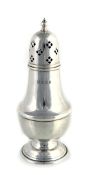A silver baluster sugar caster by Cooper Brothers & Sons Ltd  A silver baluster sugar caster by