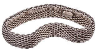 A silver coloured mesh bracelet by Tiffany & Co  A silver coloured mesh bracelet by Tiffany  &  Co.,