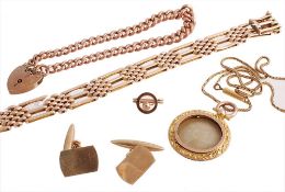 A collection of gold coloured jewellery, including  A collection of gold coloured jewellery,