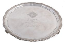 A silver shaped circular salver by Asprey & Co. Ltd  A silver shaped circular salver by Asprey  &