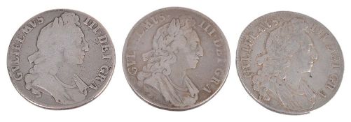 William III, Crown 1696 Octavo, first draped bust , very fine  William III, Crown 1696 Octavo,