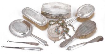 A collection of silver dressing table items, including  A collection of silver dressing table items,
