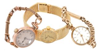 A lady`s 9 carat gold wristwatch, no. 11302  A lady`s 9 carat gold wristwatch,   no. 11302, the