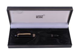 Montblanc, Meisterstuck, a black resin fountain pen  Montblanc, Meisterstuck, a black resin fountain
