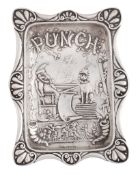 An Edwardian silver shaped rectangular Punch pin tray by Edward Durban & Co  An Edwardian silver