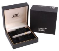Montblanc, Meisterstuck, Solitaire, a black onyx inlaid and platinum plated...  Montblanc,