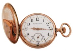 Perret Locle, a 12 carat gold hunter pocket watch, no  Perret Locle, a 12 carat gold hunter pocket