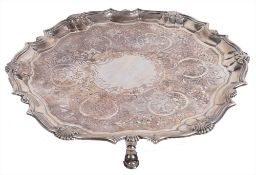A George II silver shaped circular salver by Robert Abercromby, London 1743  A George II silver