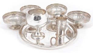 A collection of Indian colonial silver coloured items, comprising  A collection of Indian colonial
