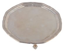 A silver shaped circular salver by William Suckling Ltd  A silver shaped circular salver by