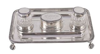 An Edwardian silver inkstand by Horace Woodward & Co. Ltd  An Edwardian silver inkstand by Horace