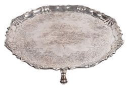 A George II silver shaped circular salver by Robert Abercromby, London 1744  A George II silver