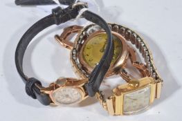 Three lady`s wristwatches, to include: an 18 carat gold MuDu watch  Three lady`s wristwatches,