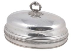 A Victorian electro-plated oval domed meat cover  A Victorian electro-plated oval domed meat cover,
