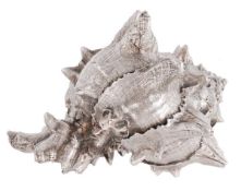 An Italian silver coloured mounted shell by Mario Buccellati, Milan, apparently unmarked, applied