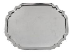 A silver shaped oblong salver by  I. S. Greenberg & Co. (Israel Sigmund Greenberg), Birmingham