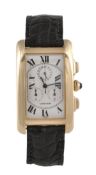 Cartier, Tank Americaine, a gentleman`s 18 carat gold wristwatch, ref. 1730, no. 223195C.D, the two