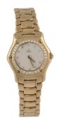 Ebel, 1911, a lady`s 18 carat gold wristwatch, circa 1990, ref. 890910, no. 72101622, the three