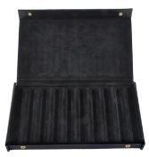 Montblanc, a leather pen case, the black case with eight pen compartments, with Montblanc white