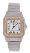 Cartier, Santos, a midi stainless steel wristwatch, ref. 1172961, no. 121533, the two piece screw