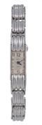 Cartier, a lady`s 18 carat white gold wristwatch, circa 1930, ref. 24318 05000, no. 3255, the two