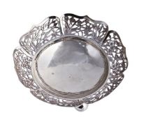 A Chinese export silver hexalobed sweet dish by Wang Hing & Co., Canton & Hong Kong (WH90 and a