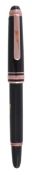 Montblanc, Meisterstuck, 75th Anniversary, 114, a black resin fountain pen, no 1044/1924, the black