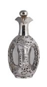 A Chinese export silver mounted glass whisky decanter by Wang Hing & Co., Canton & Hong Kong (WH,