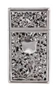 A Chinese export silver rectangular small card case by Sing Fat, Canton & Shanghai (SF, 90 and a