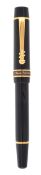 Montblanc, Yehudi Menuhin, a black resin fountain pen, the black resin cap and barrel with gilt