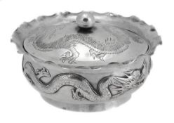 A Chinese export silver preserve dish and cover by Wing Nam & Co., Hong Kong circa 1875-1920 (WN