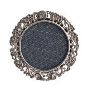 A Chinese export silver circular small photograph frame by Wo Shing, Canton & Shanghai (WS and a