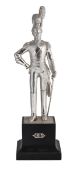 A cast silver statuette of a Life Guard officer at Waterloo by Carrington and Co, London 1990,