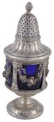 A 19th century Italian silver sugar caster, Rome or Papal States, with a bud finial to the domed