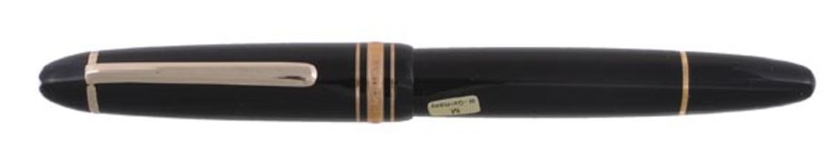 Montblanc, Meisterstuck, 146, a black resin fountain pen, the black resin cap and barrel with