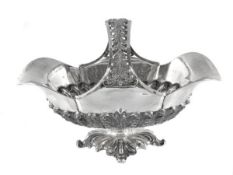 An Italian silver coloured large shaped oval centre bowl, maker`s number illegible, Milan 1934-