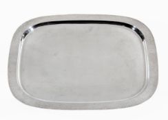 A silver oblong tray by Gerald Benney, London 1985, stamped Gerald Benney London, with a polished