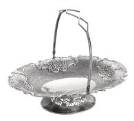 A Chinese export silver shaped oval basket by Wang Hing & Co., Hong Kong, Canton & Shanghai (90, WH