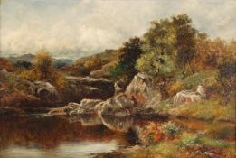 David Bates (1840-1921), Below Pont-Y-Gyfyng, Capel Curig, Oil on canvas, Signed and dated 1880