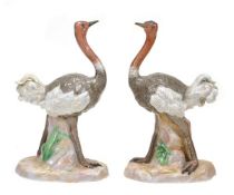 Two similar Ernst Bohne models of ostriches, circa 1900, 18.5cm high, printed and impressed marks