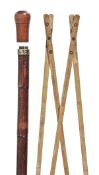 A George IV or William IV bamboo and metal mounted architect?s system walking stick, circa 1830,