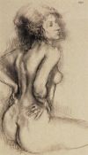 ARR - Peter Kuhfeld (b. 1952), Seated nude, Charcoal heightened wth touches of chalk, Signed upper