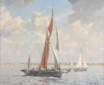 ARR - William Eric Thorpe (1901-1993), Sailing boats off the shore, Oil on canvas, Signed lower