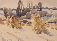 ARR - Claude Flight (1881-1955), The harvest, Watercolour , Signed lower right, 37 x 51cm (14.5 x