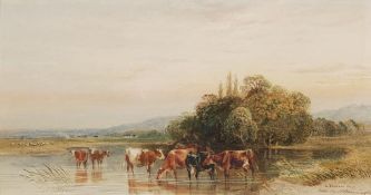 Cornelius Pearson (1805-1891), Scene near Christchurch, Hampshire, Watercolour, Signed and