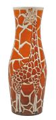 Sally Tuffin for Dennis China Works, a Giraffe tall slender vase, impressed and painted marks,