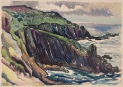 ARR - Claude Flight (1881-1955), Seacliffs, Watercolour, Signed lower left, 35.5 x 48cm (14 x 19in)