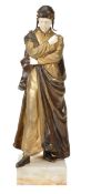 Dominque Alonzo, a gilt and patinated bronze and ivory figure of Dante Alighieri, portrayed