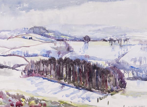 ARR - Claude Flight (1881-1955), Winter wood, Watercolour , Signed lower right, 35 x 48cm (14 x